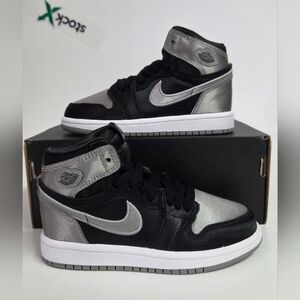 Nike Air Jordan 1 Retro High OG TD Toddler Size  10.5 C black/gray NEW!